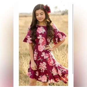 MIA JOY Joyfolie Emilia Ruffle Floral Dress Girls size 7